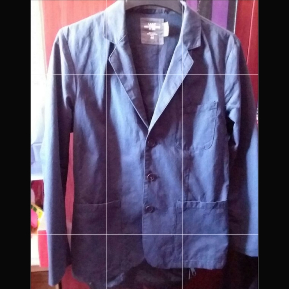 H&M Men's Navy Blue Striped Blazer